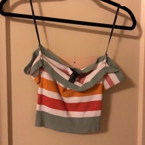 Off Shoulder Stripped Tube Top